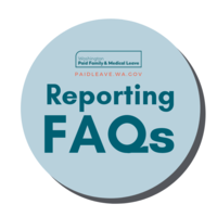 Image depicts a circle and the words Reporting FAQs