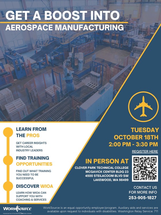 Aerospace flyer with link to registration
