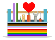 Picture of a toolbox with Inclusive Pride Flag
