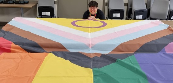 Tracey with Pride Flag