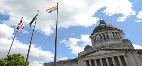 Capitol with Pride Flag