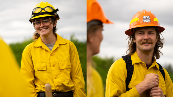 Governor Inslee visits DNR wildland firefighting trainees during an exercise on JBLM land on June 30, 2022.