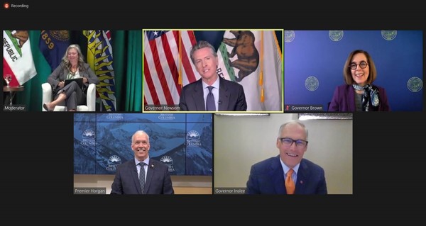 Governors Gavin Newsom (CA), Kate Brown (OR), and Jay Inslee (WA) and Premier John Horgan (BC) discuss climate change