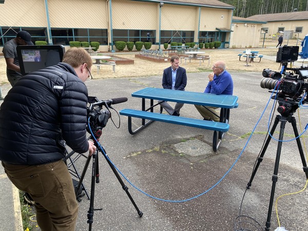 State Department of Corrections official Christopher Poulos is interviewed by NBC correspondent Harry Smith.