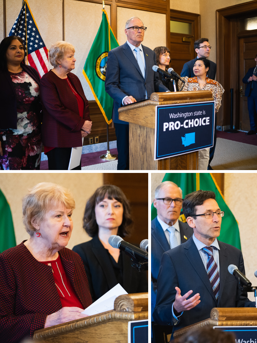 Gov. Jay Inslee, Sen. Karen Keisier, and Attorney General Bob Ferguson led a press conference Tuesday.