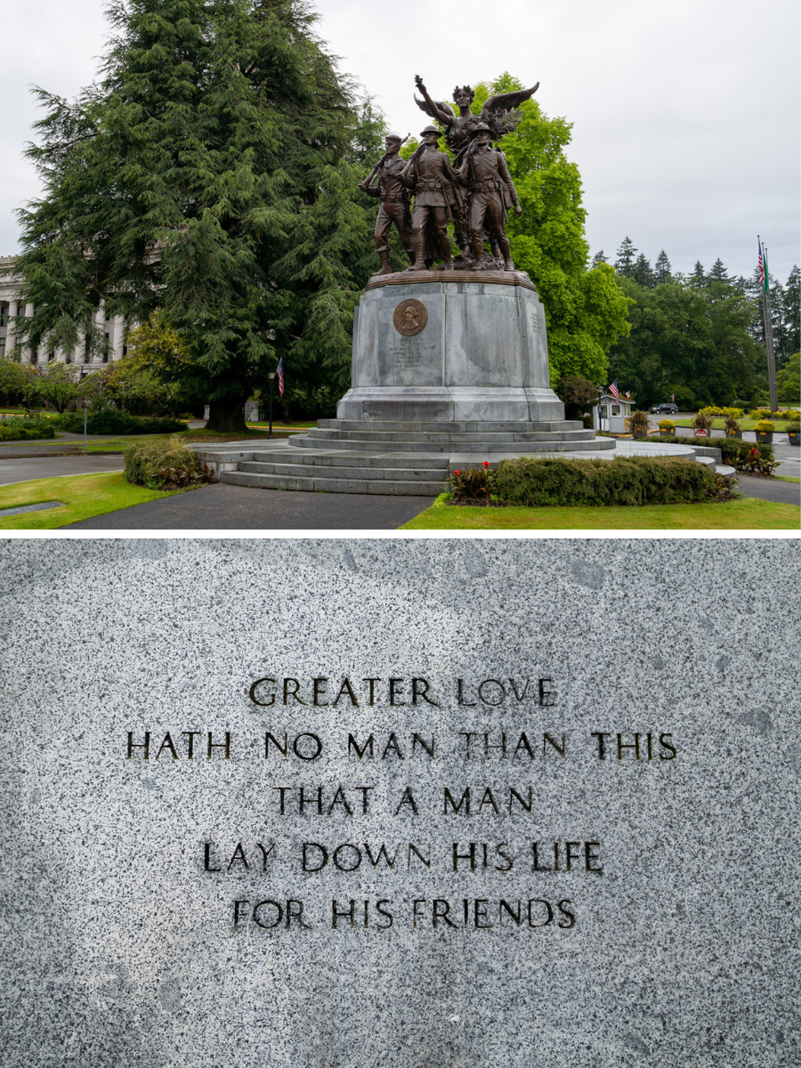 The Winged Victory monument at the Washington State Capitol