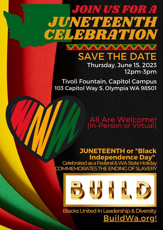 Poster promoting Juneteenth Celebration with hyper link