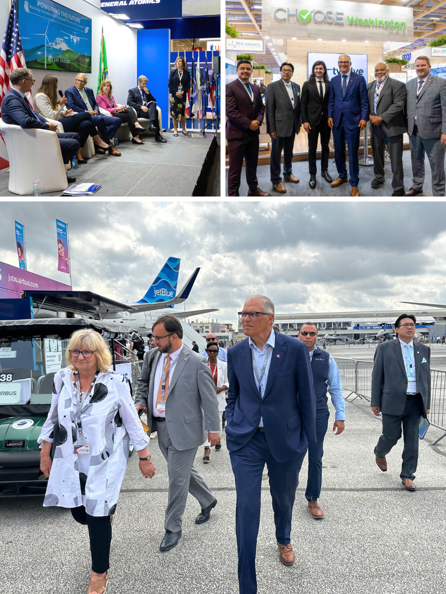 Gov. Jay Inslee led a Washington state delegation to the Paris Air Show last week. 