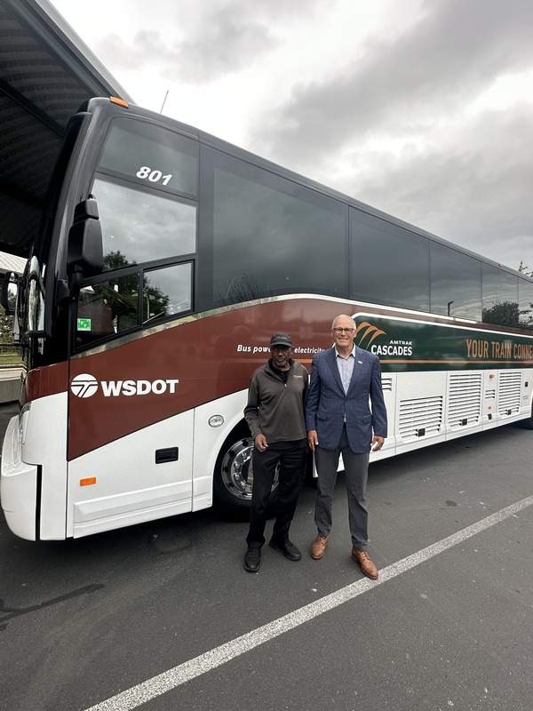 Amtrak's new electric bus running between Seattle and Bellingham is the first intercity electric route in the nation.