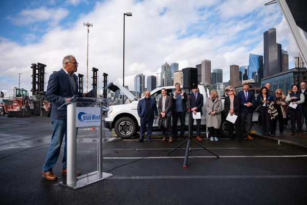 Gov. Jay Inslee helped announce a new offshore wind supply chain initiative in Seattle this week.