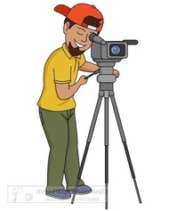 Illustration of a man operating a video camera