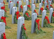 Wreathes hang from gravestones at the State Veterans Cemetery in Medical Lake.