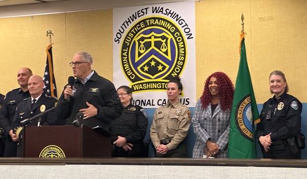 Gov. Jay Inslee helped open a new police training campus in Vancouver on Friday.