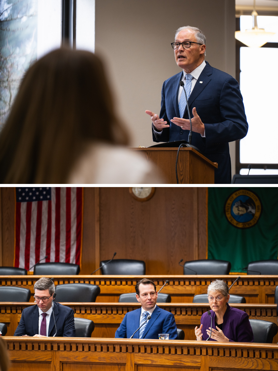 Gov. Jay Inslee and legislators took questions from reporters Thursday during the Associated Press' legislative preview event.