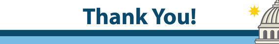 Thank You! An image of a star and the capitol building are next to the text.