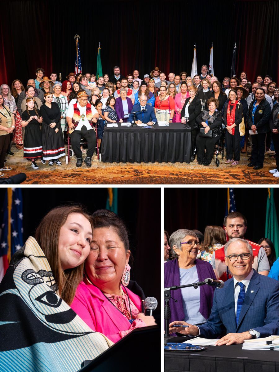Gov. Jay Inslee signed several bills Tuesday at the Tulalip Resort and Casino.