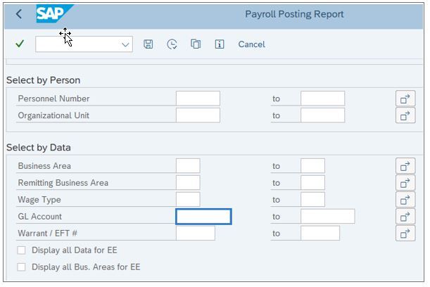 ALT_EXT_HRMS Payroll Posting Report Enhancements Screenshot
