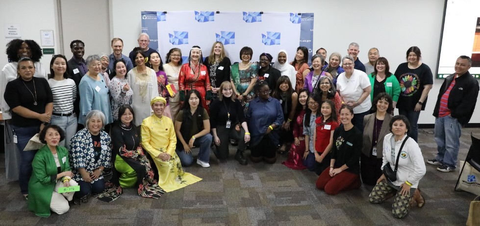 Group photo of 40 people who attended the event