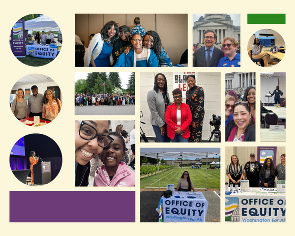 A photo collage of Office of Equity team members at events all over the state.