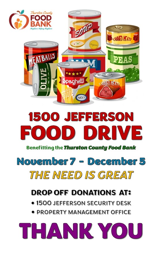 Picture of canned goods for a food drive