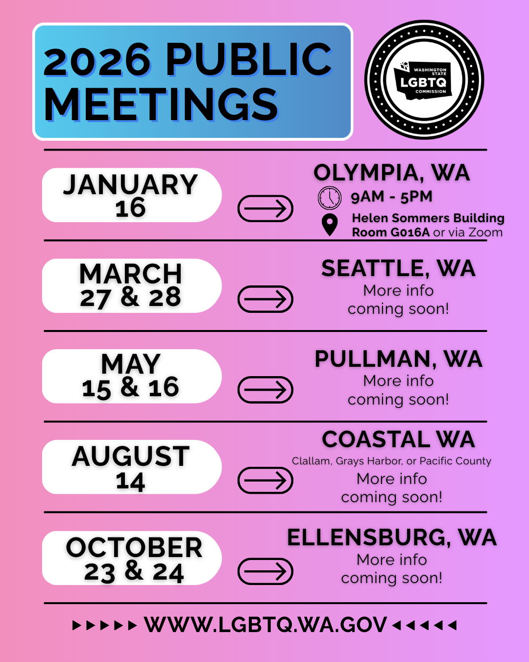 Updated Public Meeting Calendar