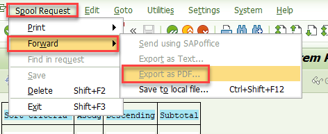 Image of spool request and save pdf