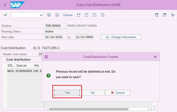 Image of copy cost distribution popup to save