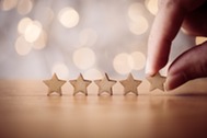 Five old stars with blurry lighting in the background