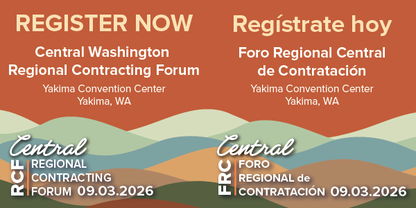 Central Washington Regional Contracting Forum event in English and Spanish at Yakima Convention Center 09.03.2026.