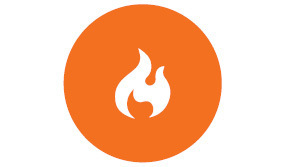 Hot topics icon (orange with flame)
