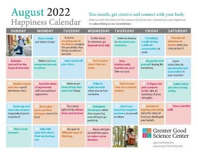 Happiness calendar