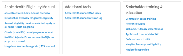 AH eligibility resources