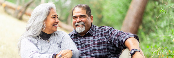 Cheerful retirees relaxing outside (PEBB)