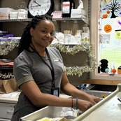 Smiling staff member