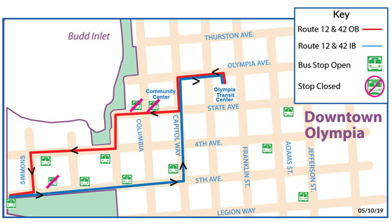 Route 12 & 42 Detour Map