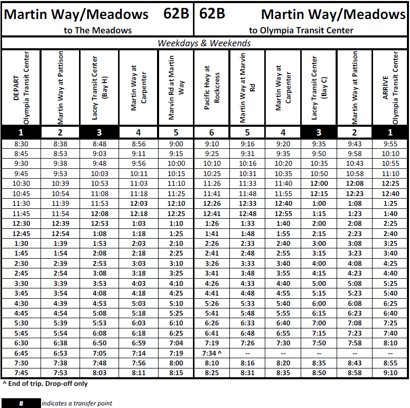 Route 62B - Jan. 2021