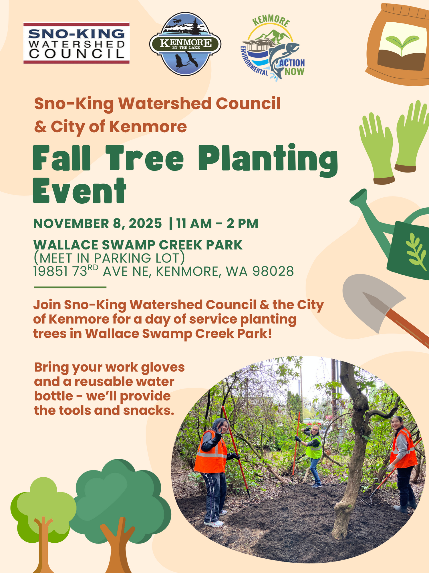 Fall Tree Planting Flyer Fall Tree Planting Event November 8 at Wallace Swamp Creek Park