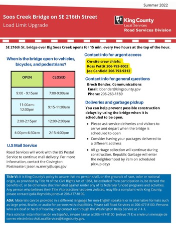 Big Soos Creek Bridge Load Limit Upgrade pge 2