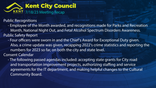 Kent Council recap July