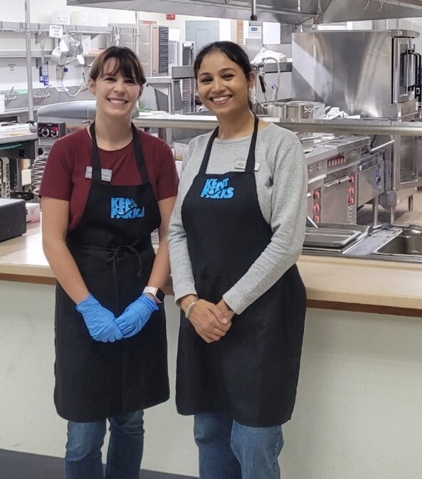 Serving at Kent Senior Center with Council President Kaur