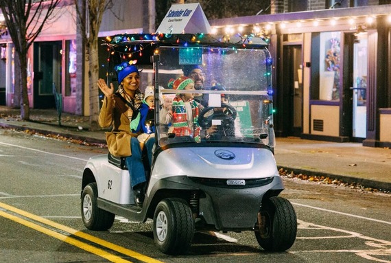 At the Winterfest parade with family