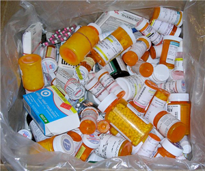 box of returned medicines