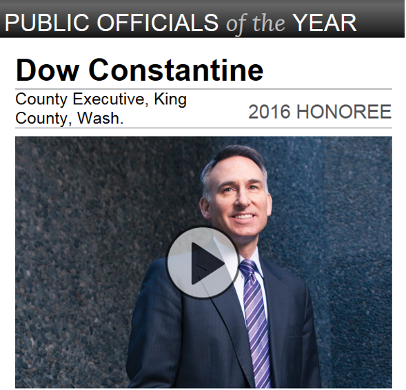 Executive Constantine honored as Public Official of the Year by Governing magazine