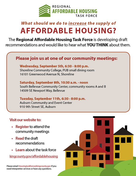 Regional Affordable Housing Task Force Community Meeting Flyer
