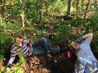 teens planting at big finn hill park