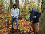 team planting at renton park