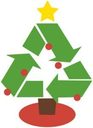 art: Christmas tree recycling symbol