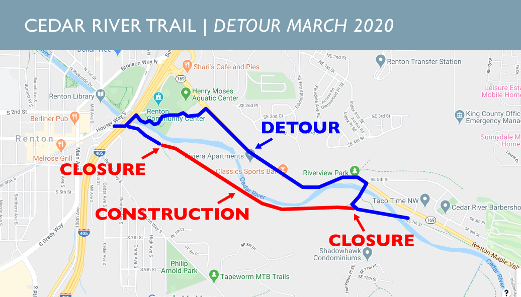 Cedar River Trail Map Trail Alert - Cedar River Trail Still Closed Near Renton Community Center