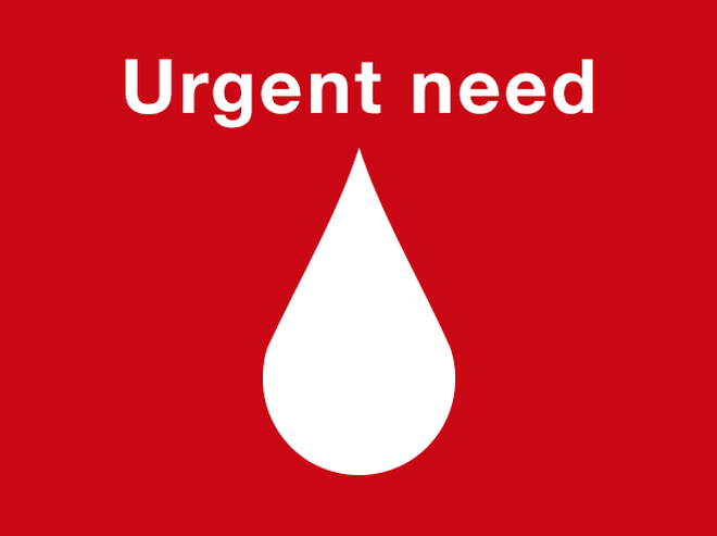 Blood donor graphic "urgent need"