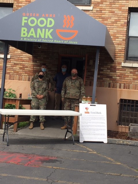 National Guard assisting with food bank operations at Queen Anne Food Bank.